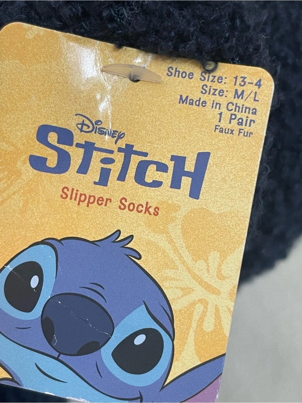 Disney  kids  Stitch Mary Jane  Slippers Socks Size 13-4   (M-L)